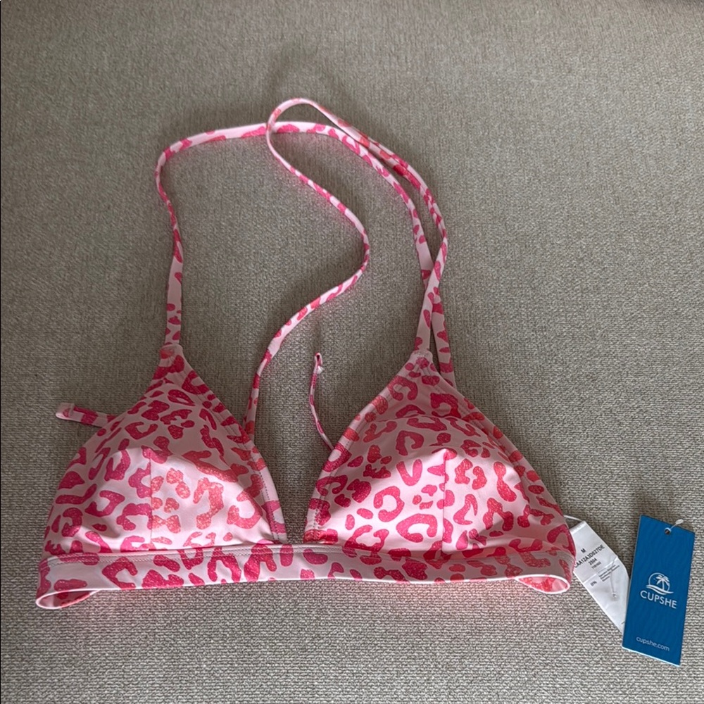 Cupshe Pink Animal Print Bikini Top & Bottoms
